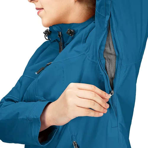 Vista 4 de 33,000ft Chaqueta impermeable plegable para mujer, ligera, impermeable con capucha, chaqueta de ciclismo, rompevientos