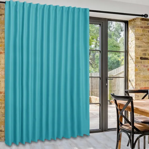 Vista 52 de DWCN Cortina opaca divisora de privacidad para puerta corrediza de patio, cortinas térmicas extra anchas con pestaña trasera y bolsillo para barra