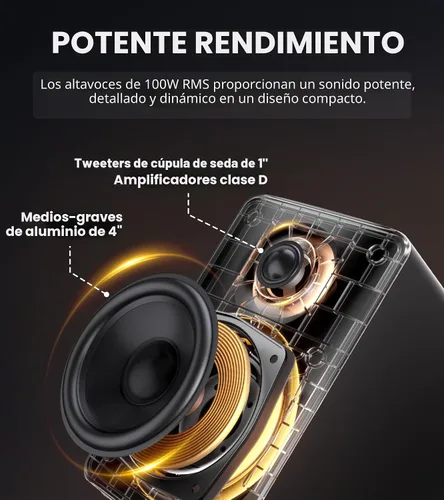Vista 2 de Edifier Altavoces de computadora M90, altavoces de escritorio RMS de 100 W Negro