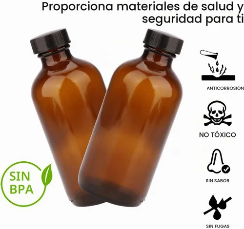 Vista 6 de Maredash Botellas de vidrio ámbar de 8 onzas, botellas de almacenamiento de vidrio, paquete de 20