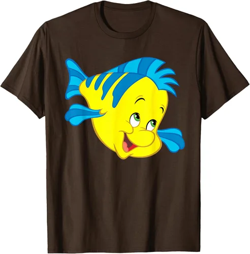 Vista 61 de Disney Camiseta de disfraz de cara grande de la Sirenita Flounder Sidekick