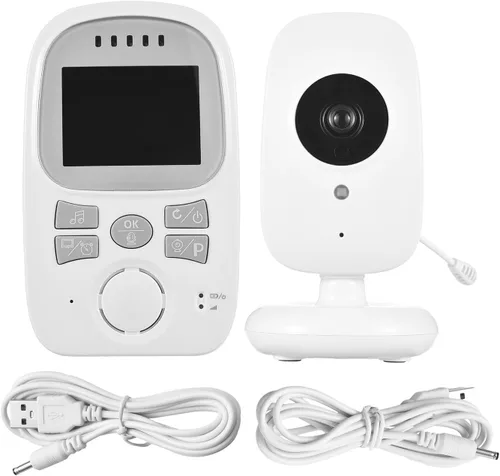 Vista 2 de Matybobe Monitor de bebé inalámbrico con cámara y audio-2.4 pulgadas pantalla LCD monitor de video con cámara, comunicación de 2 vías, pantalla