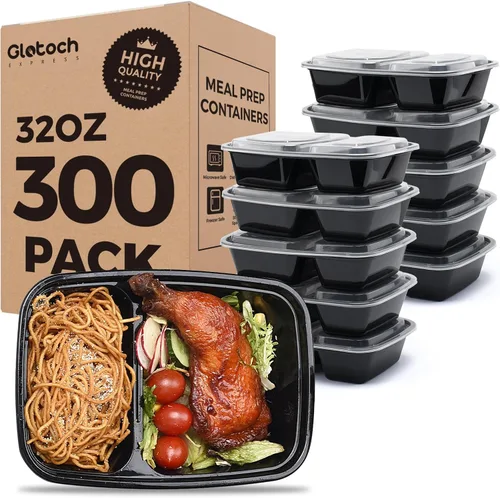 Vista 11 de Glotoch - Paquete de 10 recipientes de 32 onzas para preparación de comidas reutilizables, aptos para microondas, extra grandes y gruesos con tapas
