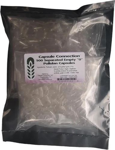 Vista 3 de Capsule Connection Cápsulas de Pululan Vacías Separadas, 0" Tamaño, Vegano & Vegetariano (100)
