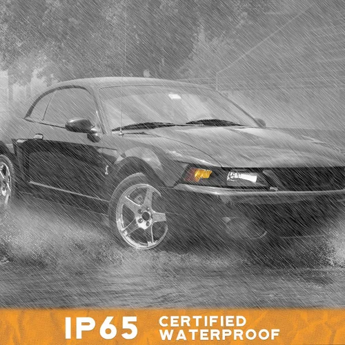 Vista 8 de WEELMOTO - Conjunto de faros delanteros automotrices para Ford Mustang 1999-2004, par de montaje de faros de repuesto con carcasa negra para Mustang