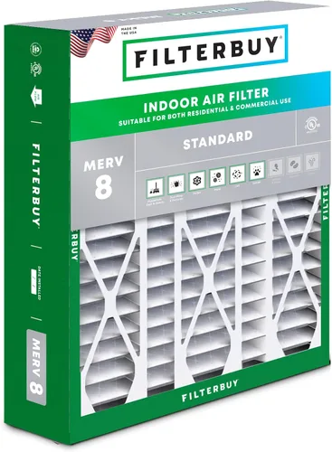 Vista 25 de Filterbuy Filtro de aire 10x17x2 MERV 8 Essential Dust & Allergy Defense (paquete de 1), filtros exteriores plisados electrostáticos para sistema