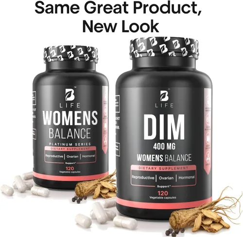 Vista 8 de B Life Company Suplemento DIM 400 mg con Myo & D-Chiro Inositol, Dong Quai - Equilibrio Hormonal para Mujeres - Suplementos de fertilidad