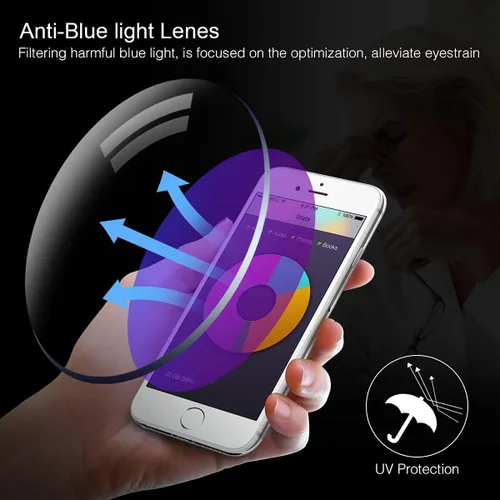 Vista 9 de Paquete de 2 anteojos de lectura multifocales progresivos para computadora, sin línea, bloqueo de luz azul, lentes multifocales