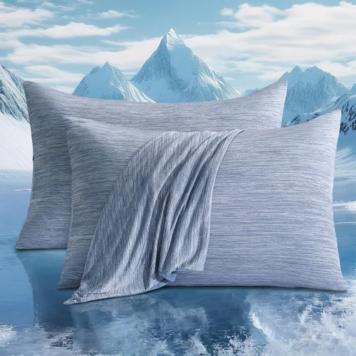Vista 21 de LUXEAR Fundas de almohada refrescantes para durmientes acalorados, Arc-Chill Q-Max de doble cara mejorada > 0.5 Funda de almohada de satén
