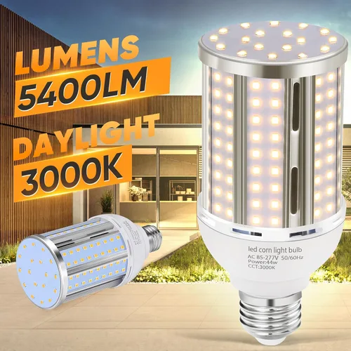 Vista 2 de Bombilla LED de Maíz de 44W (Paquete de 2), Sin Ventilador, (Equivalente a 390 Vatios) Base E26/E39 Mediana/Mogul Grande, Lámpara LED COB 3000K
