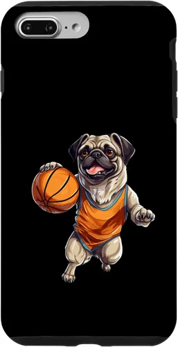 Vista 9 de Funda de diseño de baloncesto para iPhone 14 Cool Pug Playing