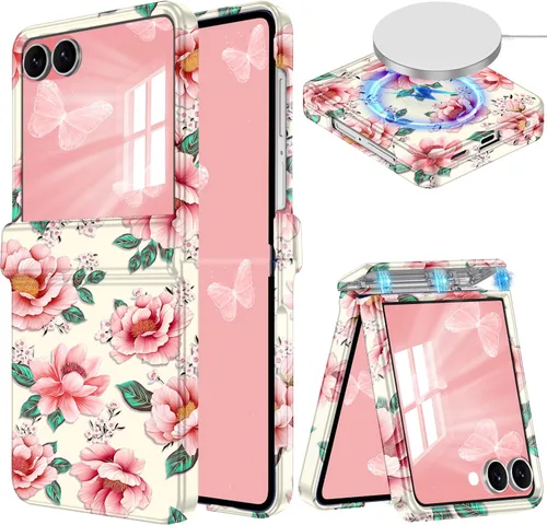 Vista 33 de Hekodonk Funda para Galaxy Z Flip 7, compatible con MagSafe, protector de pantalla integrado, protección de bisagra, magnética, delgada, a prueba