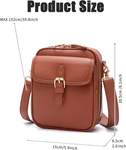 Vista 7 de Comebybuy - Bolso estilo vintage con ranuras para tarjetas, bolsa cruzada para mujer