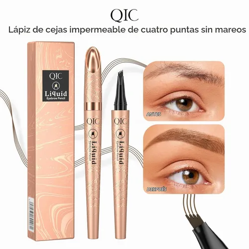 Vista 5 de Yulinlon Q706 Bolígrafo para cejas, de 4 puntas, maquillaje de cejas preciso, duradero e impermeable (1# Marrón claro)