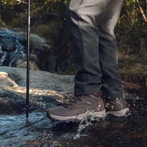 Vista 3 de CC-Los Botas de senderismo impermeables para hombre, ajuste relajado al aire libre, color marrón, talla 8.5, Marrón