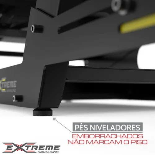 Vista 4 de Extreme Simracing Racing Simulator Cockpit With All Accessories (BlackYellow) - VIRTUAL EXPERIENCE V 3.0 Racing Simulator For Logitech G27, G29