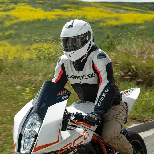 Vista 5 de Sena Outrush R - Casco modular de motocicleta Bluetooth con sistema de intercomunicación (blanco brillante, pequeño)