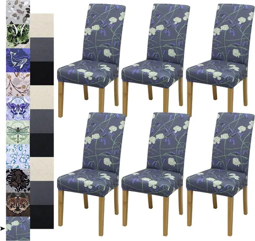 Vista 119 de Fundas para Sillas de Comedor, Juego de Fundas para Sillas de Comedor de 4 Piezas, Fundas Elásticas para Sillas de Cocina, Fundas para Sillas