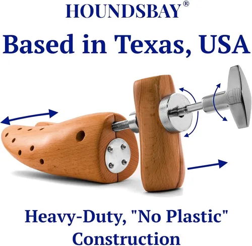 Vista 5 de HOUNDSBAY Bulldog - Camillador profesional de madera de 2 vías para mujer, ampliador de zapatos y expansor para mujeres con pies anchos, Natural