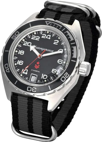 Vista 2 de VOSTOK Komandirskie - Reloj de pulsera militar ruso para hombre con cuerda automática, WR 656.2ft # 650541