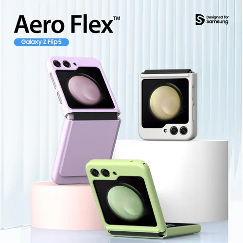 Vista 2 de araree Aero Flex - Funda para Galaxy Z Flip 5 con protección de bisagra, funda protectora delgada (PC) con protector de bisagra (TPU), compatible
