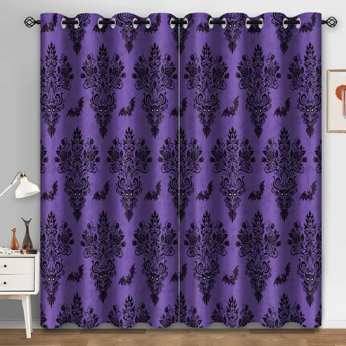 Vista 14 de Aimego Cortinas opacas abstractas con ojales para ventana, para el hogar, dormitorio, sala de estar, 2 paneles (42 x 54 pulgadas)