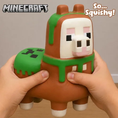 Vista 2 de Minecraft Mega SquishMe Series 2 – Llama – Juguete Squishy perfumado de crecimiento lento de 6 pulgadas