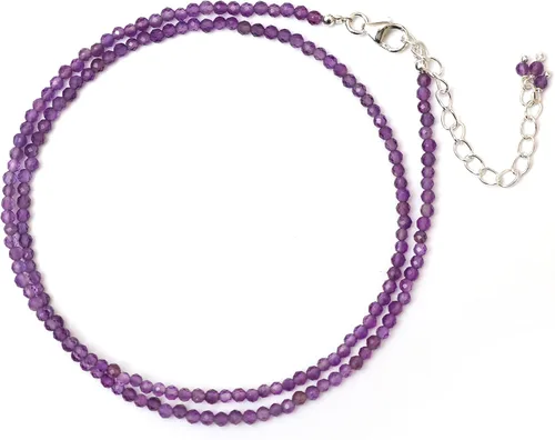 Vista 13 de Collar de Gargantilla de Piedras Preciosas Naturales con Cuentas, Cuentas Facetadas, Collar de Piedra Natal, Cristal de Sanación Energética, Regalo