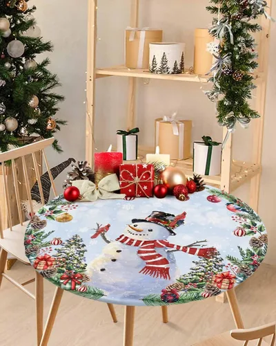 Vista 28 de Mantel Ajustado de Hongos para Mesa Redonda, Cubierta de Mesa de Cocina Botánica Pastoral Floral con Borde Elástico Tela Impermeable, Cubiertas Negro