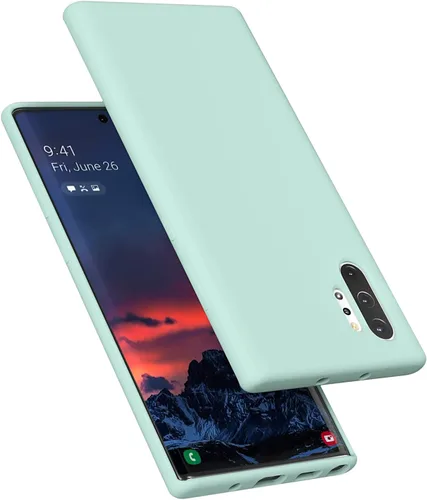 Vista 15 de Diseñada para Galaxy Note 10 Plus, goma de gel de silicona líquida a prueba de golpes, cojín de forro de tela de microfibra suave compatible