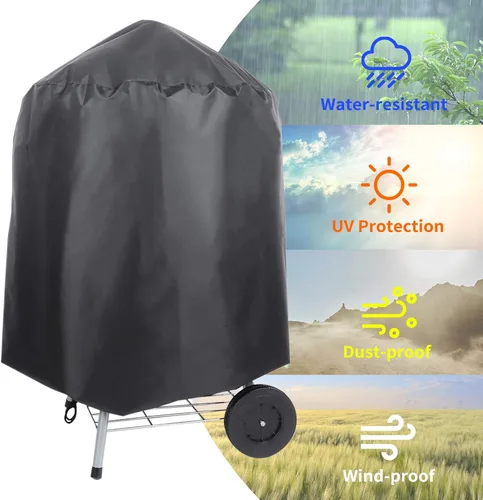 Vista 13 de Parrilla de carbón de 18 pulgadas con cubierta de parrilla impermeable para patio al aire libre, picnic, camping, barbacoa hervidor