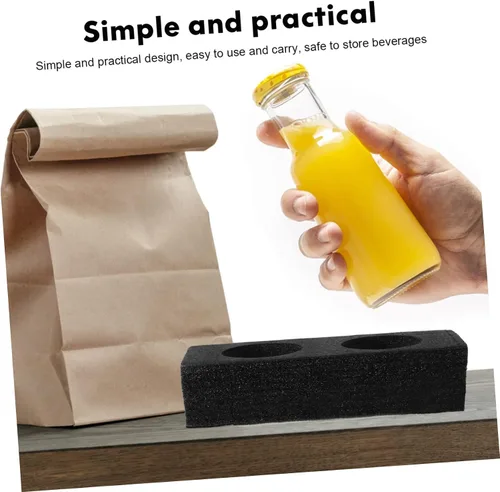 Vista 6 de 4 unidades portador de bebidas dos bandejas de tres tazas para llevar fácilmente bebidas picnic y reuniones familiares embalaje de bebidas