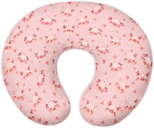 Vista 23 de Funda de almohada de alimentación de ajolote azul, funda de almohada de lactancia materna con margaritas para niñas recién nacidas, funda