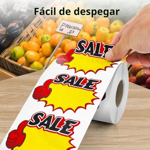 Vista 5 de Starburst - Calcomanías de precio de venta de 4 x 3 pulgadas, 500 unidades Large, Strong Adhesive, Easy to Write, Waterproof Vinyl, Removable