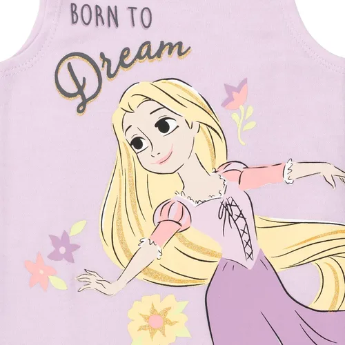 Vista 5 de Disney Princesa Rapunzel Ariel Belle Jasmine Aurora - Mameluco y diadema para recién nacido