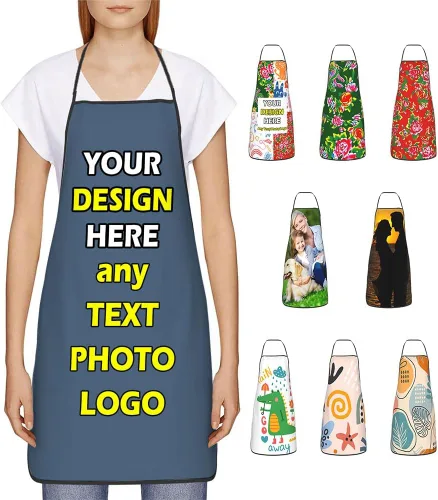 Vista 40 de Delantales impermeables personalizados para diseñar tu propia foto logotipo texto para cocinar hornear 28.3 x 20.4 pulgadas