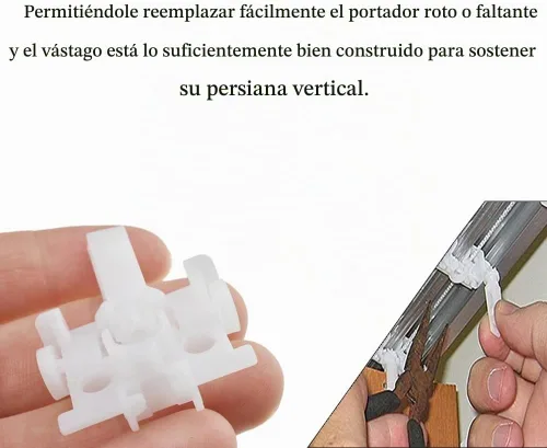 Vista 5 de Acoeitl - Soporte de reparación de persianas verticales con vástago, kit de reparación de persianas, piezas de repuesto blancas, accesorios