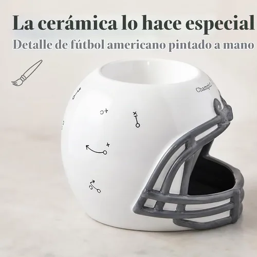 Vista 7 de Mud Pie Chip y tazón de la inmersión del casco del fútbol, platos de servir
