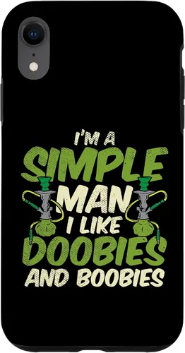 Vista 24 de iPhone 16 Simple Man Doobies Boobies Weed Cannabis 420 Stoner Men Estuche de regalo