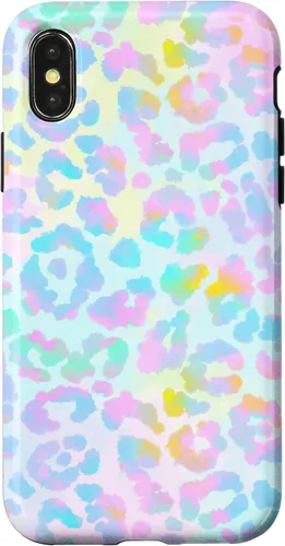 Vista 5 de Colorido lindo arco iris Tie Dye sirena Boho Leopard caso para iPhone 17