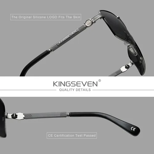Vista 6 de KINGSEVEN Gafas de sol de nuevo diseño polarizadas lente de revestimiento 2023 auto reinicio marco conducción gafas para hombresmujeres Oculos