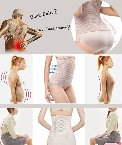 Vista 3 de Entrenador de cintura Cincher, moldeador de cuerpo, entrenamiento deportivo para reloj de arena, 6 piezas de compresión superior de hueso de acero