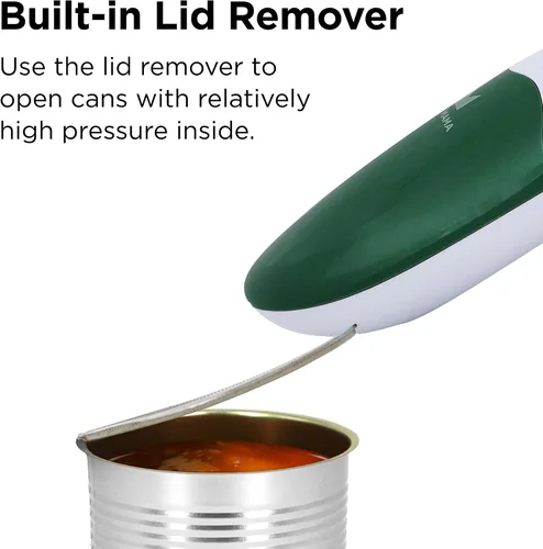 Vista 4 de Kitchen Mama Auto 2.0 Abridor de latas eléctrico: la cuchilla abre casi cualquier lata de pop o refresco - Automático, manos libres, seguro, borde