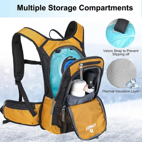Vista 4 de Hydration Pack Backpack with 3L Water Bladder for Men & Women, Hiking Daypack with Thermal Insulation Running, Cycling, Camping, Skiing, Outdoor