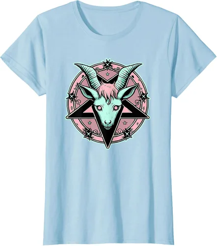 Vista 19 de Camiseta Kawaii Paste Creepy Goat Pentacle, Negro