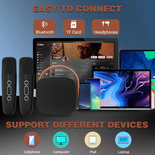 Vista 4 de IROO Mini máquina de karaoke para niños, los mejores regalos de Navidad y cumpleaños de 2025 para niñas y niños de 4, 5, 6, 7, 8, 9, 10, 12+ años