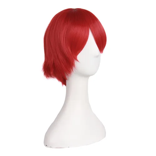 Vista 3 de MapofBeauty Peluca de fiesta de juego de rol de cosplay de cabello de 12"30cm (rojo)