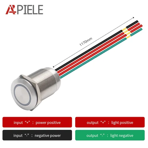 Vista 12 de APIELE Interruptor táctil continuo de 0.748 in con regulador de intensidad LED, interruptor de pestillo CC 6V a 24V LED azul blanco adecuado