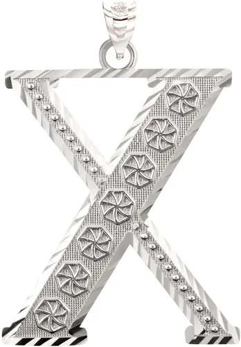 Vista 12 de Claddagh Gold . Colgante de plata de ley 925 con inicial de letras A-Z disponible en pequeño, mediano y grande