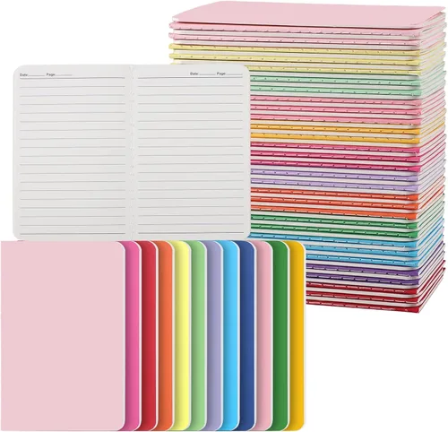 Vista 10 de BESARME 60 PCS Mini Notebooks Bulk, A6 Lined Pages, Black Cover Pocket Notebook, back to school supplies, compact journal for notes, planning